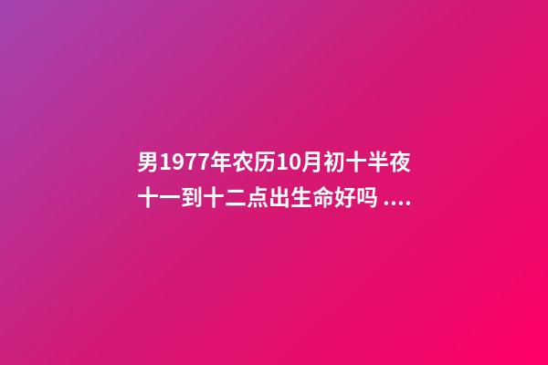 男1977年农历10月初十半夜十一到十二点出生命好吗 .农历1977年十月初十辰时出生的人五行-第1张-观点-玄机派